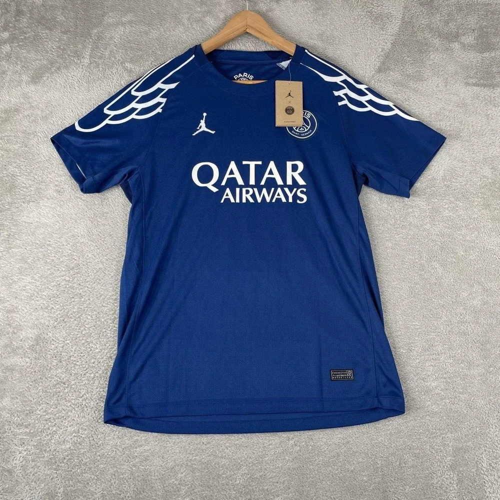 Paris Saint-Germain Shirt Mens Medium Blue Jordan Elias 25 PSG Soccer Jersey
